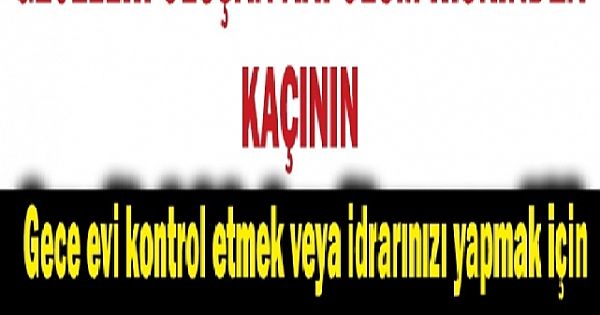 Geceleri Ani Ölümden Kaçının
